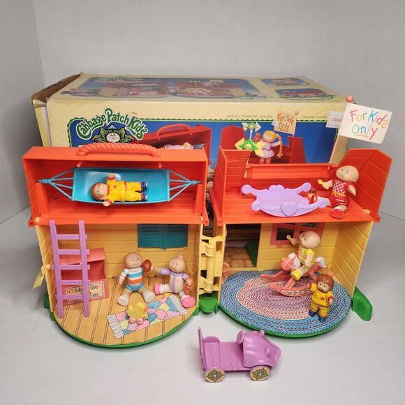 Cabbage Patch Kids 1985 Play House Set W Box Dolls Figures Car Accessories Vinta - Picture 1 of 16